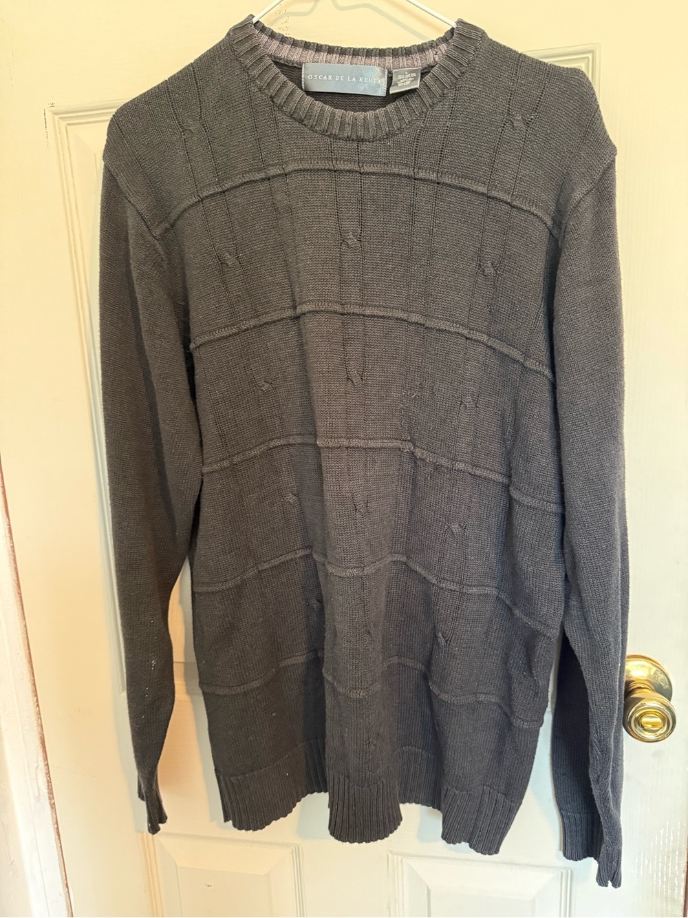 Oscar de la Renta Men's Crewneck Sweater — Charcoal